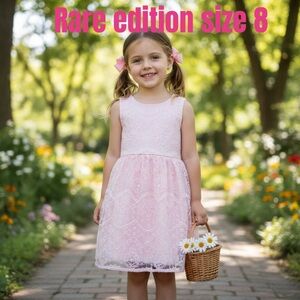 Rare Editions Pink Lace Kids Dress